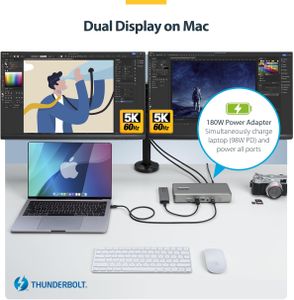 StarTech Thunderbolt 4 Dock – Dual 4K, 16-Port, 100W Charging, HDMI/DP