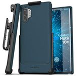 Encased Galaxy Note 10 Plus Belt Clip Case (Thin Armor) Slim Grip Cover with Holster (Samsung Note 10+) Blue