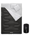 KingCamp Double Sleeping Bag for Adults with 2 Pillows 220 × 150cm King Size & Extra-Large & Wide Waterproof Rectangular Sleeping Bags for Camping Hiking Indoor Outdoor
