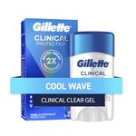 Gillette Clinical Protection Antiperspirant and Deodorant for Men, Cool Wave Clear Gel, 45 g