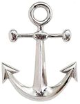 Nautical Seaside Silver Metal Ships Anchor Hanging Ornament Decoration