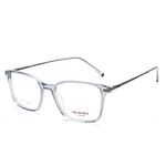 grey jack Square Shape Spectacle Frame for Men Women,Acetate Material Eyeglasses Frame With Spring Hinge GJ72037 Transparent Grey Frame