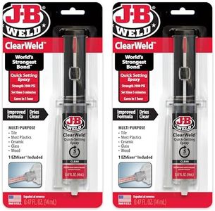 J-B Weld Clear 5 Minute Epoxy, 14ml, Static Mixer, 2 Pack, ClearWeld 14ml, 50114H-2