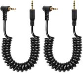 CERRXIAN 2.5mm Audio Cable, 2.5mm TRS 3-Pole Male to Male Stereo Audio Aux Coiled Cord for Camcorder, Camera,Camera Remote,Headphone,IR Blaster & IR Emitter - 3ft (M to ML)