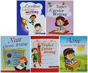 English Cursive Writing Books (Set of 5 Books) (Handwriting Practice Books) - Small Letters, Capital Letters, Joining Letters, Sentences, Words for Age 3-8 : Letters, Joint Letters, Sentences, Words