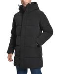 Pioneer Camp Mens Long Winter Coat Hooded Waterproof Insulated Puffer Jacket Thicken Puffy Warm Down Windbreaker Parka, Black, Medium