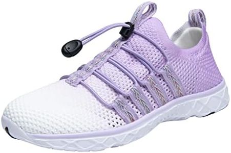 DLGJPA Women's Quick Drying Water Shoes Gradient Color for Beach or Water Sports Lightweight Slip On Walking Shoes
