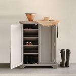 Florence Shoe Storage Cabinet | Wooden Shoe Rack | Dove Grey Hallway Shoe Organiser with 2 Doors | Fully Assembled Shoe Storage Unit | Hallway Entryway Furniture