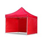 ASIAPACIFIC MARKETING Gazebo Portable Tent for Garden, Picnic, Product Promotion, Camping. Free Heavy Duty Trolly & Carry Bag with 4 Sets of Sand Bags (6.5X6.5, Red)