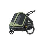 Hamax Pluto Dog Trailer - Green - Medium, Ideal for e-bike use