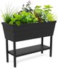 Keter Urban Bloomer 12.7 Gallon Raised Garden Bed and Outdoor Herb Garden Planter with Self Watering Gauge and Drainage Plug, Dark Grey