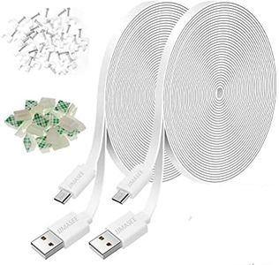 JJMASEE 2Pack 20FT Power Extension Cable for Wyze Cam V3/V4/OG/V3 Pro,Arlo Essential,Eufy,SimpliSafe,Blink,Blink Mini Pan(Not for Wyze Pan v3), Charging Power Cord for Security Camera(White)