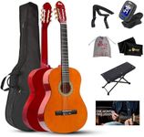 WINZZ 39 Inches Classical Guitar Full Size Beginner Acoustic with Online Lessons Bag Capo Tuner Strings