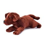 Webby Soft Animal Plush Labrador Dog 20 cm | Home and Car Decoration | Stuffed Toy for Kids and Adult (Dark Brown)