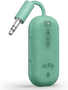 AirFly Pro 2 – Bluetooth Adapter for Airplane, Pair 2 AirPods or Wireless Headphones – 3.5mm AUX Bluetooth Transmitter for Cars, Boats, Treadmills, TVs– Airplane Travel Essentials, Mint Ice