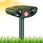 Solar Cat Repellent, Ultrasonic Animal Repeller and Solar Mole Repellent with Motion Sensor, Waterproof Outdoor Pest Repellent for Farm Garden Yard Dogs Cats Birds Squirrels Deterrent