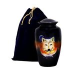 hlc URNS Lovely Wolf Blue Cremation Urn for Human Ashes - Adult Funeral Urn Handcrafted - Affordable Urn for Ashes (Adult (200 lbs) – 10.5 x 6 “, Lovely Wolf Blue Cremation Urn)