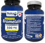 Naka Platinum Bromelain, Extra Strength 500mg, Delayed Release, Digestive Enzyme for Men & Women from Pineapple, Made in Canada (75 caps)