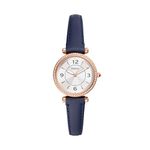 Fossil Women's Analog Silver Dial Brown Leather Band Watch - ES5295