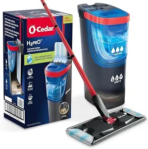 O-Cedar H2prO Flat Mop System | Quick Cleaning Tool | Clean with Clean Water | Machine Washable Reusable Microfiber Mop Pad | Safe on Wood Floors, Vinyl, Tile, Baseboards, Walls