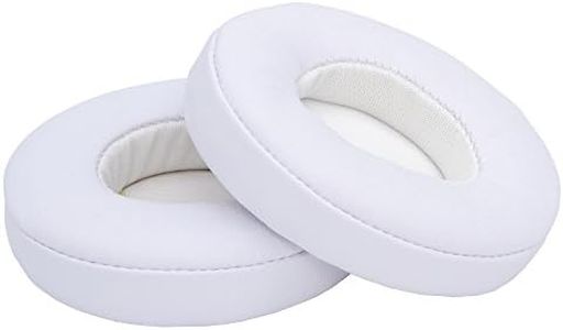 Ear Pads Replacement for Beats Dr. Dre Solo 2 Wireless/Dr. Dre Solo 3 Wireless Headphone by MMOBIEL - Memory Foam and Protein PU Ear Pad Cushions - On-Ear Earpads Replacement – White