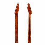 Amuic Guitar Neck 21 Fret, Flame Roasted Maple Electric Guitar Neck for TL Style Guitar Parts Replacement (Brown, For TL)