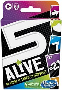 Hasbro Gaming 5 Alive, Fast-Paced Game Kids And Families, Family Quick Card Games 2 To 6 Players, Multicolor