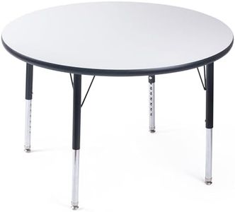 Round Activity Kids Table About 36 inch (90cm) - Height Adjustable Legs - Durable Spray Edge - for Commercial Spaces