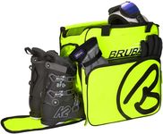 BRUBAKER Super Champion Ski Boot Bag Helmet Bag Backpack With Shoe Compartment - Neon Yellow/Black