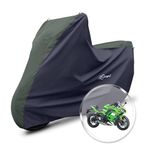 Neodrift 'SuperMax' Bike Cover Suitable for Kawasaki Ninja 650 (All-Weather Motorcycle Protection, Water & UV Resistant, Dustproof, Windproof) (Colour: L.Green - Black)