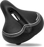 Bikeroo Padded Bike Seat - Universal, Soft Padded, Comfortable Bike Saddle for Men and Women - Compatible with Peloton, Stationary Bikes, Exercise & Mountain Bikes, Narrow