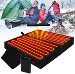 Tepoal Extra Wide Heated Stadium Seats for Bleachers with 10000mAh Battery Pack, Portable Heated seat Cushion with 3 Level Heat Setting, Foldable Heated Seat Warmer Pad for Outdoor Sports Games