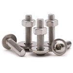 RoyceMart (25 Sets) M6-1.0 x 16mm Flanged Washer Button Head Socket Cap Screws with M6-1.0 Hex Nuts and Extra-Large Flat Washer, Stainless Steel 304 (18-8)