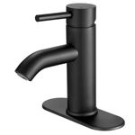 VOTON Black Bathroom Faucet Single Handle Matte Black Bathroom Sink Faucet Rv Lavatory Vessel Faucet for Bathroom Faucet 1 or 3 Hole with Deck Plate