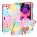 Vofolen for iPad Air 5th Generation Case 2022 with Butterfly Wings Kickstand Pencil Holder for Kids, Hard Back Shell Shockproof Protective Cover for iPad Air 5th 4th 10.9 inch, iPad Pro 11''