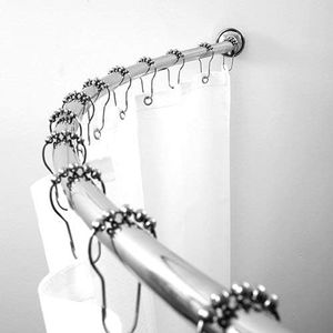 BINO Expandable Curved Shower Curtain Rod, Polished Chrome by BINO