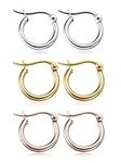 Jstyle 3 Pairs Stainless Steel Hoop