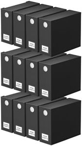 SpaceAid 12 Pack Bed Sheet Organizers and Storage, Foldable Sheet Organizer for Linen Closet, Set Folder Keeper with Window XL (Queen & King Size) Bedding Container (Black)