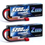 Zeee 2S 5200mAh Lipo Battery 7.4V 80C Hard Case Battery with Deans Plug for 1/8 1/10 RC Vehicles Car X-Maxx RC Buggy Truggy RC Airplane(2 Pack)