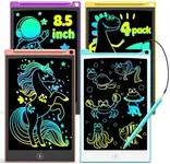 TECJOE 4 Pack LCD Writing Tablet, 8.5 Inch Colorful Doodle Board Drawing Tablet for Kids, Kids Travel Games Activity Learning Toys Birthday Gifts for 3 4 5 6 Year Old Boys and Girls Toddlers