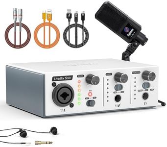 Synido Portable Audio Interface Bundle for PC Mac, 24bit 48kHz USB-C Xlr Sound Card Kit 48V Phantom Power Mic, Solo Guitar Computer Recording Interfaces Set for Live Stream Podcast Iphone IOS Android