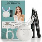 AURADENT PRIME Teeth Whitening Kit - 32 Lamp LED Light, Pap+ Peroxide Free Formula for Zero Sensitivity - 32 LED Wireless & Rechargeable | Fast Results in 5 Days | 3 Whitening Gels | UKCA Certified