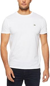 Lacoste Men's Basic Crew Neck Pima Tee, White, Medium