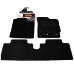 Fully Tailored Deluxe Car Mats to fit Toyota Yaris 2006-2011 - 3 Piece - Black Carpet - Black Trim - Heavy Duty Heel Pad - 20-2380