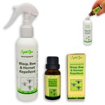 Makes 50+ Bottles of Wasp, Bee & Hornet Repellent Spray. Tried & Tested Concentrated Blend of 8 Essential Oils. Natural, Humane, Economical, Ultra-Effective & Safe Deterrent. Home, Garden & Holiday.