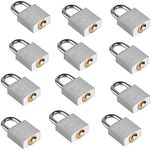 Padlock with Key, Guliffen Small Aluminum Pad Lock with 2 Keys，12 Pack Small Padlocks with Same Key