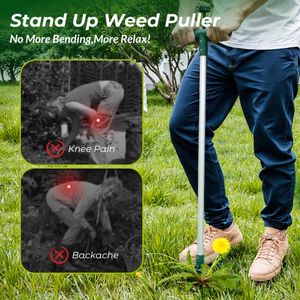 Walensee Stand Up Weed Puller – Long Handle Garden Tool with 3 Claws