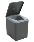 TRELINO Composting Toilet Evo L Gray | Portable Toilet for Camping & Outdoor | Odorless | 2X 2.6 gal Capacity | 13 x 15.4 x 16.9 inches