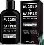 RUGGED & DAPPER All-In-One Daily Power Scrub Facial Cleanser, Energizing Toner & Exfoliation - Natural and Certified Organic Ingredients for Men, 8oz