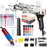 BESGEER Rug Tufting Gun with Carpet Trimmer Kit - Tuft Gun with Tufting-Shears, 2 in 1 Cut Loop Pile Carpet Gun& Carving Clippers, Rug Maker Machine Starter Kit& Trimmer& Cloth& Yarn（Olive Black）